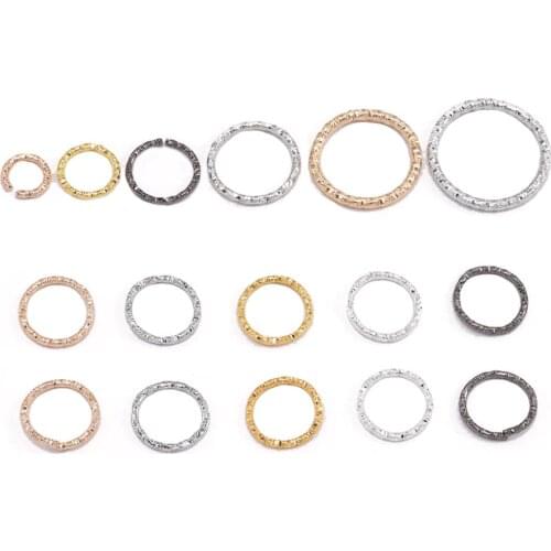 100pcs/bag 8-20mm Metal Open Jump Rings Twisted Split Ring Connector For Diy Jewelry Making Findings Accessories Supplies