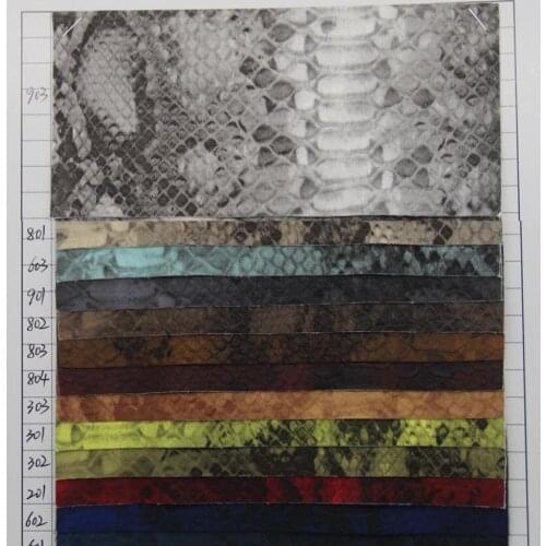Serpentine snake leather high quality artificial PU leahter fabric synthetic snake skin leather