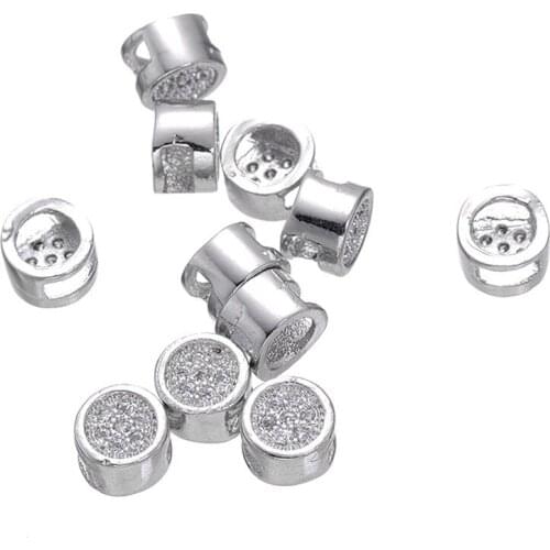 High Quality Micro Pave Jewelry Zircon Beads For Jewelry Making Diy Crafts Big Hole Spacer Beads Bijoux Kralen 20PCS CHF118