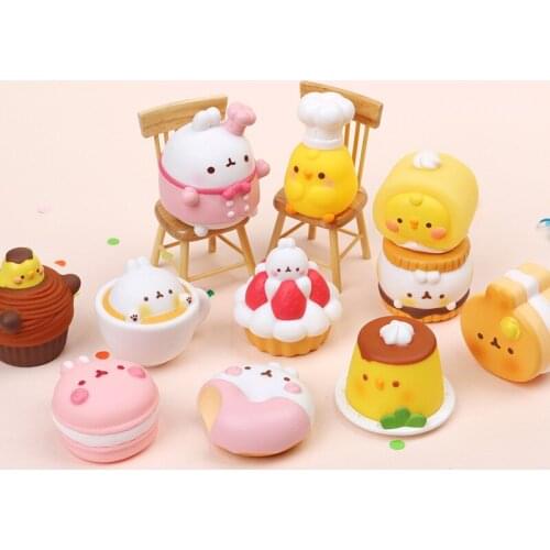 Blind Box Toys MOLANG Bunny and Chick Series Blind Box Korea Guess Bag Blind Toy Anime Figures Cute Model Doll for Girls Gift