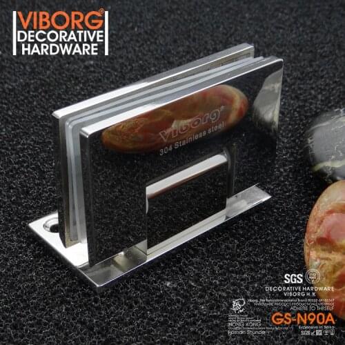 1 pair) VIBORG Deluxe SUS304 Stainless Steel Extra-thick Wall-mount Wall to Glass 90 degree Shower Door Hinge, GS-N90A