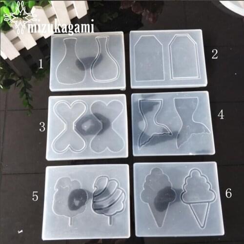 1pcs UV Resin Jewelry Liquid Silicone Mold Bone Fish Tail Bottle Ice Cream Charms Molds For DIY Intersperse Decorate Jewelry