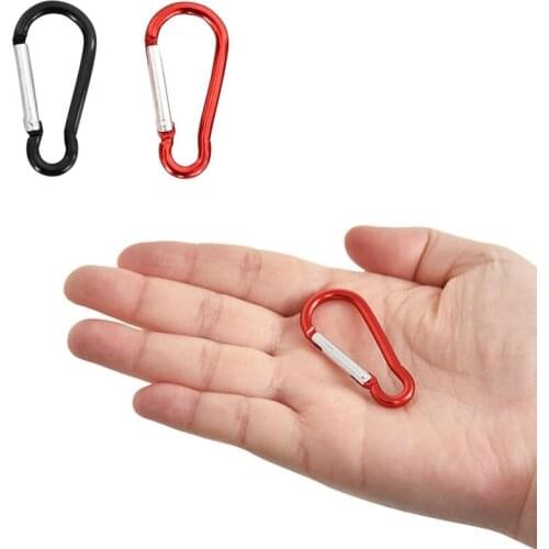10pcs Climbing Aluminium Alloy D Shape Buckle Carabiner Survial Key Chain Climb Hook Clip Backpack Buckle Keychain