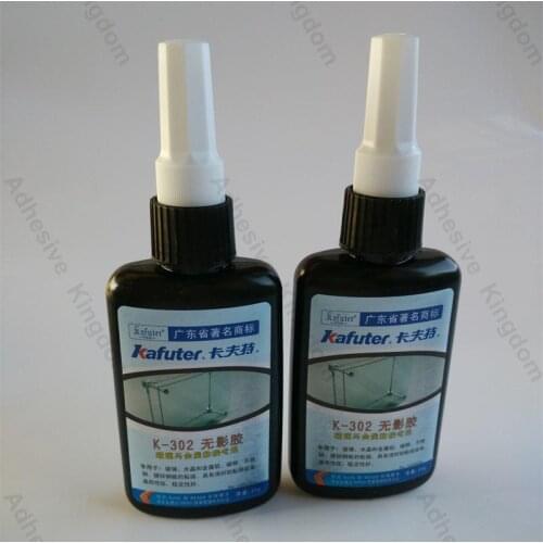 100% Genuine 2pcs 50g kafuter K-302 UV glue PMMA acrylic adhesive bonding transparent plastic PVC ABS metal
