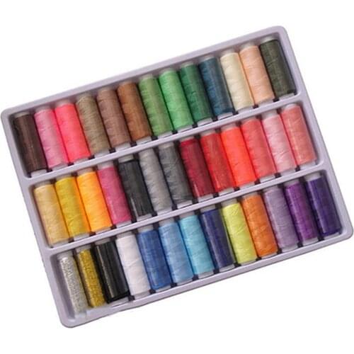 39Pcs Sewing Threads Mixed Colors 100% Polyester DIY Sewing Machine Accessories Clothes Threads Needlework Hand 200 Yard Spool