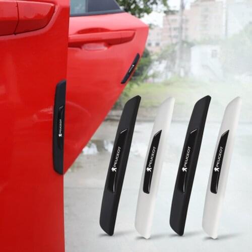 4pcs Car Door Bumper Rubber Anti-Collision Strip Accessories For Peugeot 208 206 207 301 307 308 406 407 408 508 607 3008 2008