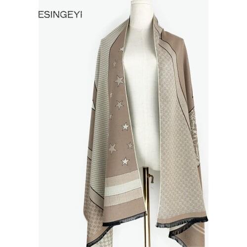 Anti-season AM Star Cashmere imitation Shawl Scarf women warm Scarves Foulard Square Hijab Ladies wrap muffler pareo female