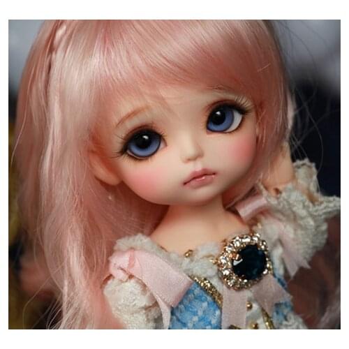 Free Shipping!Makeup&eyes Included!Top Quality 1/8 bjd Yellow Happy Baby Doll Best Cute Toy Adult Kid Gift Exquisite 16cm Mini