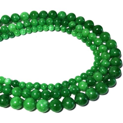 Natural Green Old Jades Losse Round Chalcedony Stone Beads For Jewelry Making DIY Handmade Bracelet Necklace Accessories 6 8 10