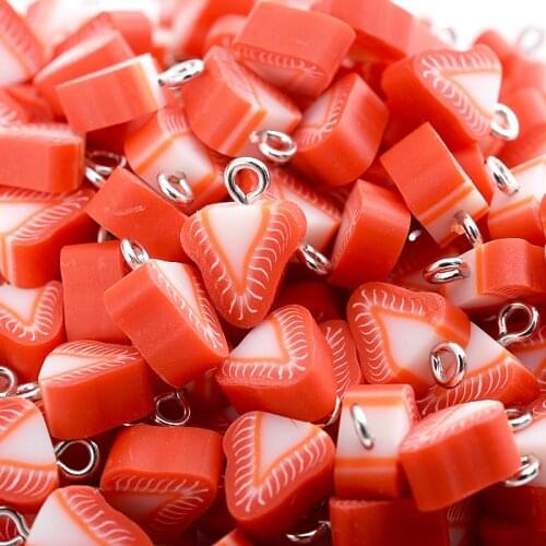 Cute Slice Fruit Shape Polymer Clay Loose Spacer Beads 30-90Pcs Polymer Clay Beads DIY Necklace Bracelet Jewelry Findings Making
