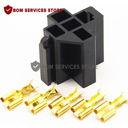 Brand new Car Auto Vehicle 5 Pin Relay Socket Holder with 5Pcs 6.3mm Copper Terminal