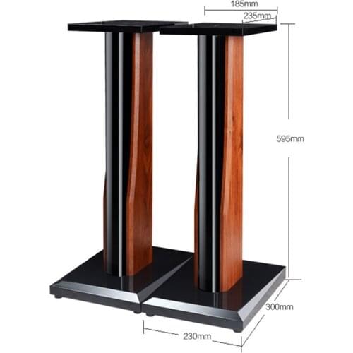 1 Pair HIFI Wooden Audio Bracket Surround Speaker Tripod Baking Paint Solid Speaker Stand