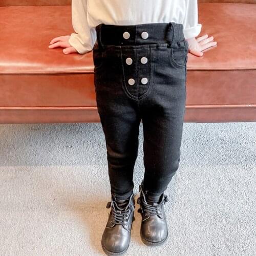 Toddler Girls Jeans Solid Childrens Jeans Girl Spring Autumn Childrens Jeans Casual Style Childrens Jeans Clothes