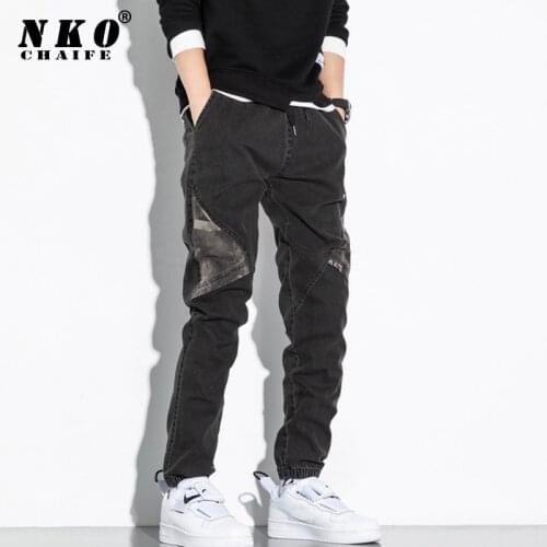 CHAIFENKO Mens Cargo Jeans Pant Men 2021 New Fashion Casual Harem Joggers Trousers Men Hip Hop Streetwear Denim Jeans Men M-8XL