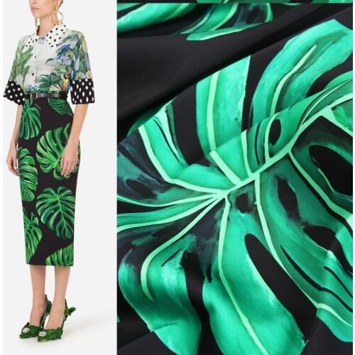 Printed Stretch Satin Fabric Cloth Polyester Material Factory Custom Brand Soft Dress Sewing Children Clothing Fabric by Yard