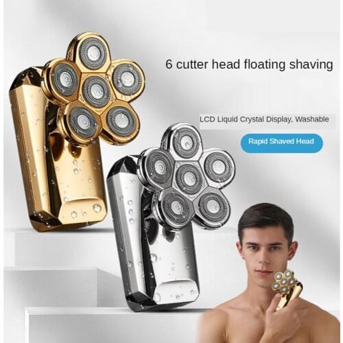 USB Electric Portable Six-blade Mens Razor Waterproof Multi-function Shaving Haircut Shaving Head Machine Facial Hair Removal