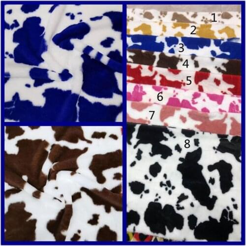 1X1.6Meter big cow pattern print artificial imitation rabbit fur plush fabric diy faux fabric for garment homdecor counter