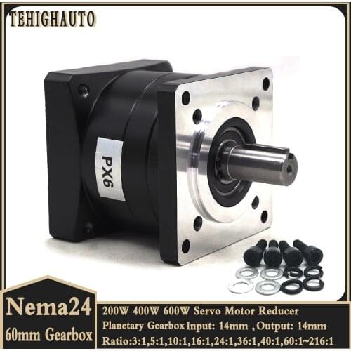 Servo Motor decelerator Speed Ratio 5:1 Nema24 Input 14mm 15 Arcmin Planetary Gearbox Step-down Gear Brushless Motor Reducer CNC