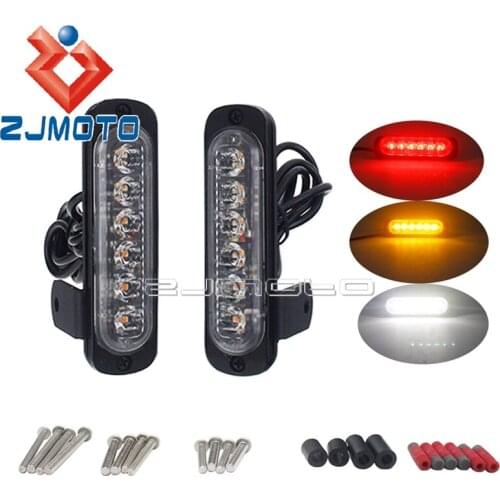 LED B6 Auxiliary Flash LED Brake Tail Light License Plate & Front Fork DRL Runing Lamp Universal For Cafe Racer Bobber Chopper
