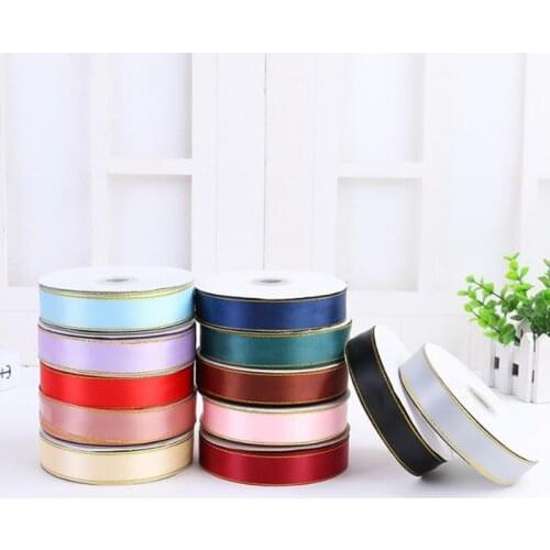 11Yards/lot 25MM/40MM Glitter Gold Edge Grosgrain Ribbon For Hair Bows/ Gift Packaging DIY Handmade Materials