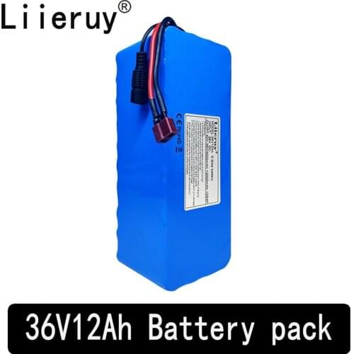 Liieruy 36V 12ah 10S4P electric bicycle battery 18650 lithium ion battery 500W high power 42V motorcycle scooter T plug