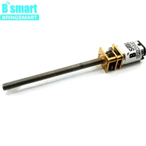 Bringsmart 3V 6V Micro Gear Small Electric Motor 15-1000RPM Adjustable Speed Reversible DC Motor 12V With Threaded Shaft M4 55mm
