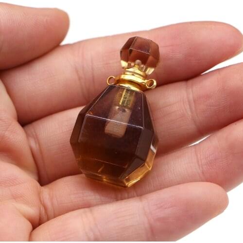 Fashion Charm Clear Quartzs Perfume Bottle Charms Pendants For DIY Decoration Bracelet Keychains Jewelry Accessories