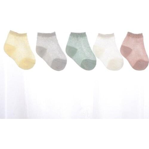 5 Pair/lot spring and summer mesh thin section childrens socks baby socks