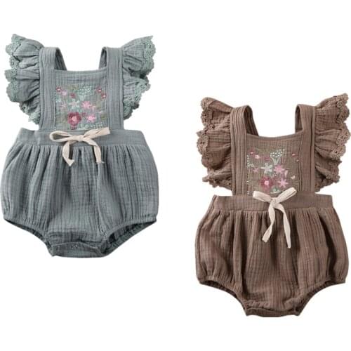 New Infant Baby Girl Clothes Ruffle Romper Jumpsuit Floral Summer Outfits