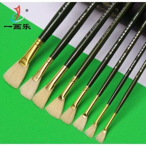 Eval 6pcs/set Bristle Paint Brush Acrylic Artist Oil Watercolor Paint Brush Drawing Tool Art Supplies for Students