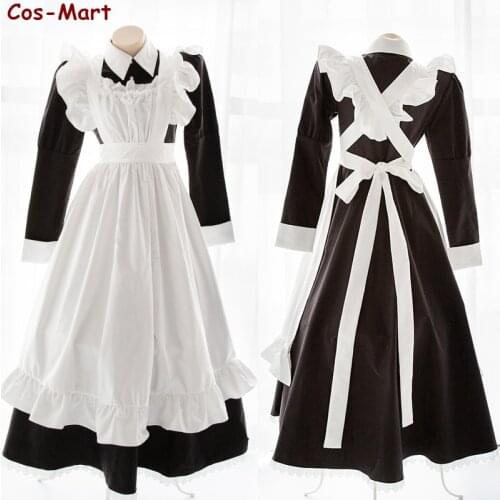 Original Cute Traditional Maid Dress Cosplay Costume Fashion Black White Elegant Apron Uniform Activity Party Role Play Clothing
