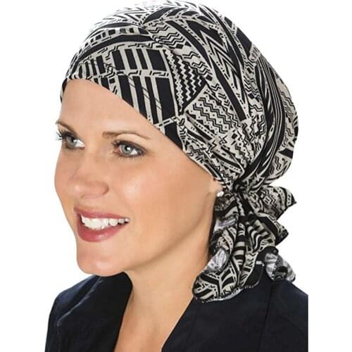 2020 Stretchy Women Hijab Caps Muslim Print Cotton Turban Headscarf Bonnet Ladies Hairloss Chemo Cap Islamic Hijab Ready to Wear