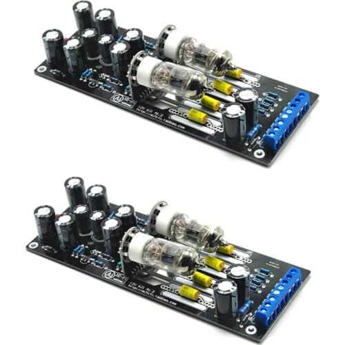 2pcs 6J1 Valve Pre-amp Tube PreAmplifier Assembled Board Audio Musical Fidelity horizontal/Cross Tube