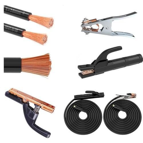 Professional 200A Non-slip Grounding Welding Ground Clamp Set Suitable For Mig Tig ARC Welding Machine 1.5M Cable 10-25 Plug