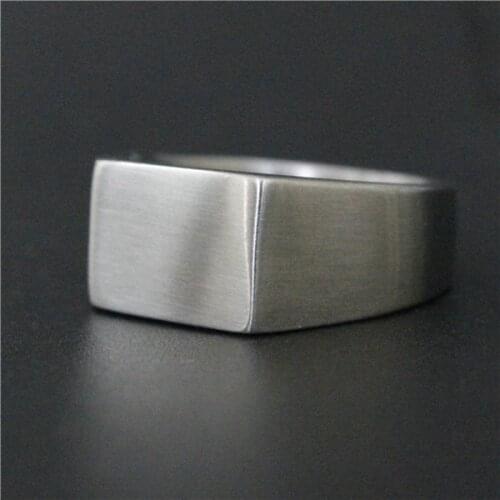 Drop Shipping Size 7-12 Punk Style Dull Polishing Rectangle Ring Angle 316L Stainless Steel Jewelry Men Biker Ring