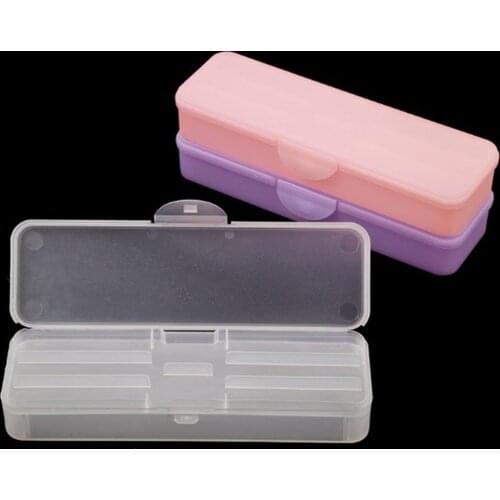 Empty Double Layer Plastic Storage Case For Nail Art Brush Pen Sanding Files