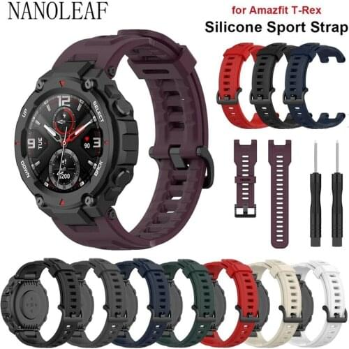 Compatible with Amazfit T-Rex Pro Watch Bands Adjustable Sport Silicone Replacement Strap for Huami A1918 Wristbands Bracelet