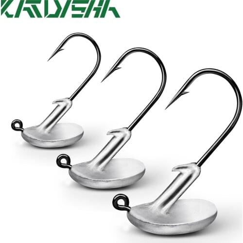 KATYUSHA 50Pcs Exposed Jig Head Fishing Hooks 3.5g 5g 7g 10g 14g Jigging Fishhooks For Soft Baits Barbed Hook Fishing Tackle
