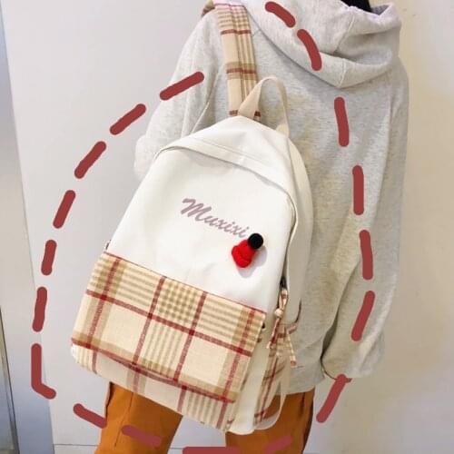 Schoolbag female ins wind small fresh Korean high school college students simple forest college style backpack travel backpack