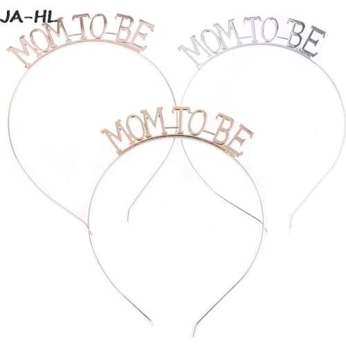 Rose Gold Silver Mom To Be Tiara Crown Headband for Baby Shower Boy Girl Party Announcement Decorations Gender Reveal