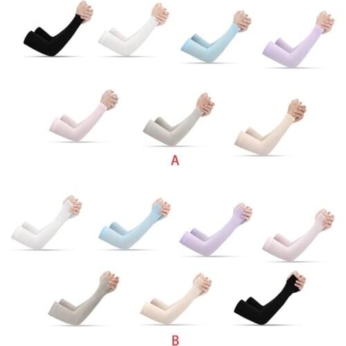 69HD Outdoor Sports Ice Silk Sunscreen Unisex Sleeves Long Gloves Sun UV Protection Hand Protector Cover Arm Sleeves Half Finger
