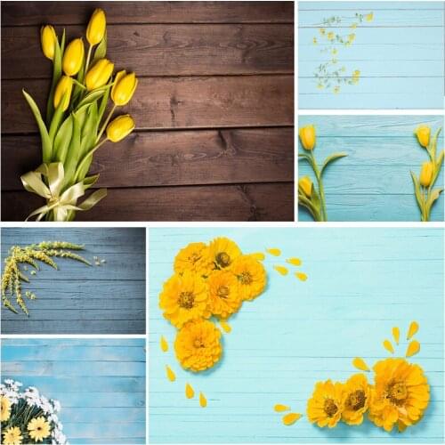 Vinyl Custom Photography Backdrops Props Flower Wood Planks Photo Studio Background 2183 KLZ-23