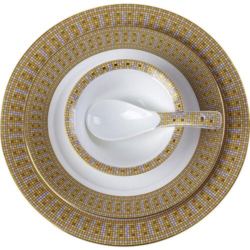 European style high-grade tableware tableware western restaurant Bone China western plate steak plate ceramic coffee cup plate