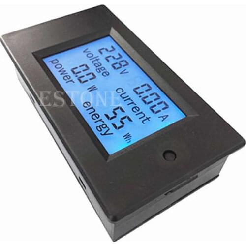 LCD Digital Volt Voltage Watt Current Power Meter Ammeter Voltmeter AC 20A 100V
