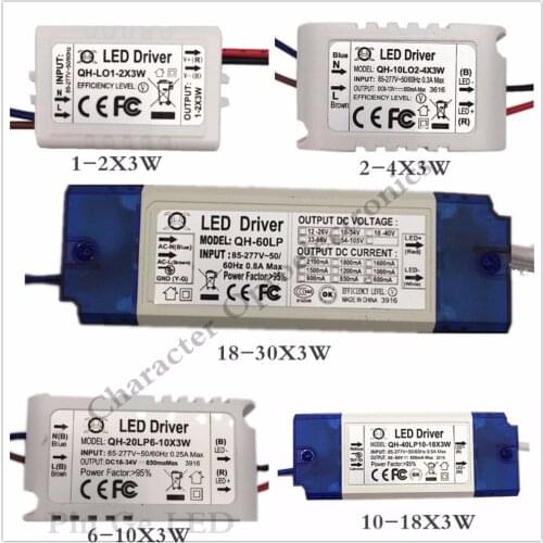 1PCS 1-2X3W 2-4X3W 6-10X3W 10-18X3W 18-30X3W LED Driver Power Supply Transformer Light Power Supply F 3w LED Chip