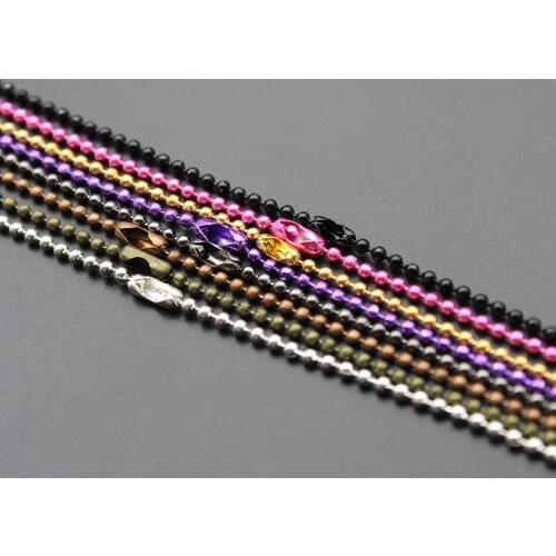10pcs 1.5mm 2.4mm Ball Beads Necklace Chains with Connector Hook fit Floating Locket Chain Necklace Pendant DIY Jewelry Making