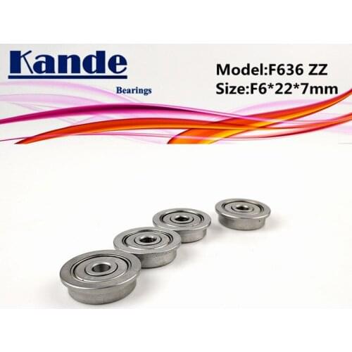 10pcs ABEC-1 F636 ZZ With Flange Miniature Deep Groove F636 Ball Bearing F6x22x7mm F636-2Z