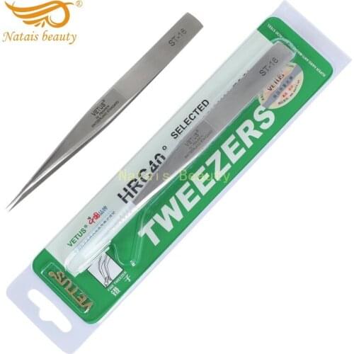 10pcs/lot Vetus ST-16 Stainless Steel Tweezers Eyelash Extension Tweezers Free Shipping