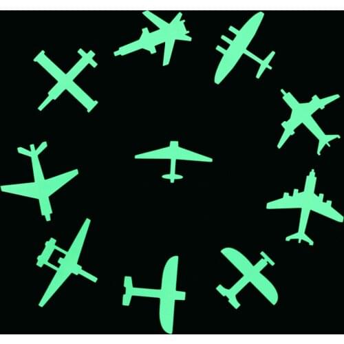 10pcs Airplanes Luminous Wall Sticker Switch Decoration Sticker Glow in the Dark Aircraft Sticker Home Decor Aeroplane Decals