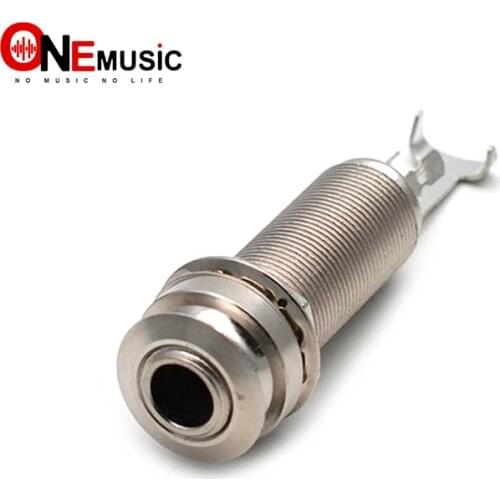 10pcs Stereo 6.35mm 1/4'' Brass Threaded Cylinder End Pin Stereo Jack Output Socket Plug for Guitar Bass Mandolin and Back Cover